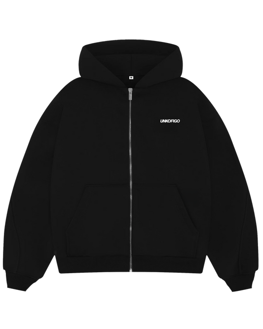 BLACK ZIP-UP